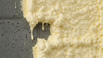 PUR-Schaum an der Wand